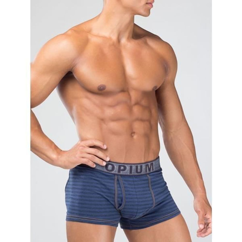 Мужские трусы боксеры синие в полоску Opium Boxer R-65