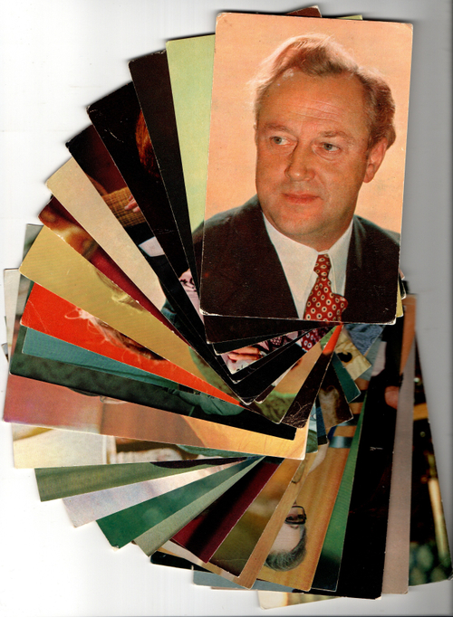 №75 Открытки Артисты и актёры СССР 1970–1980-е г. 25 штук. Цветные, чистые, без повторов