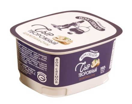 Сыр творожный "Bon Cremor" Шампиньоны 65% 150г. Глубокое