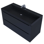 Тумба с раковиной Uperwood Tanos-Classic Quartz 100 см, черная/уголь