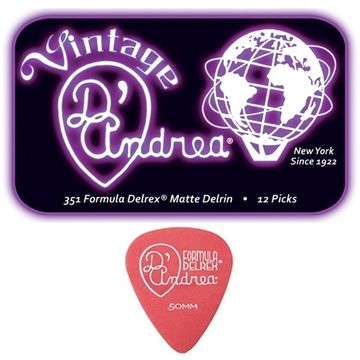 Медиаторы 12шт 0,50мм, D`Andrea Formula Delrex TNDX351-050