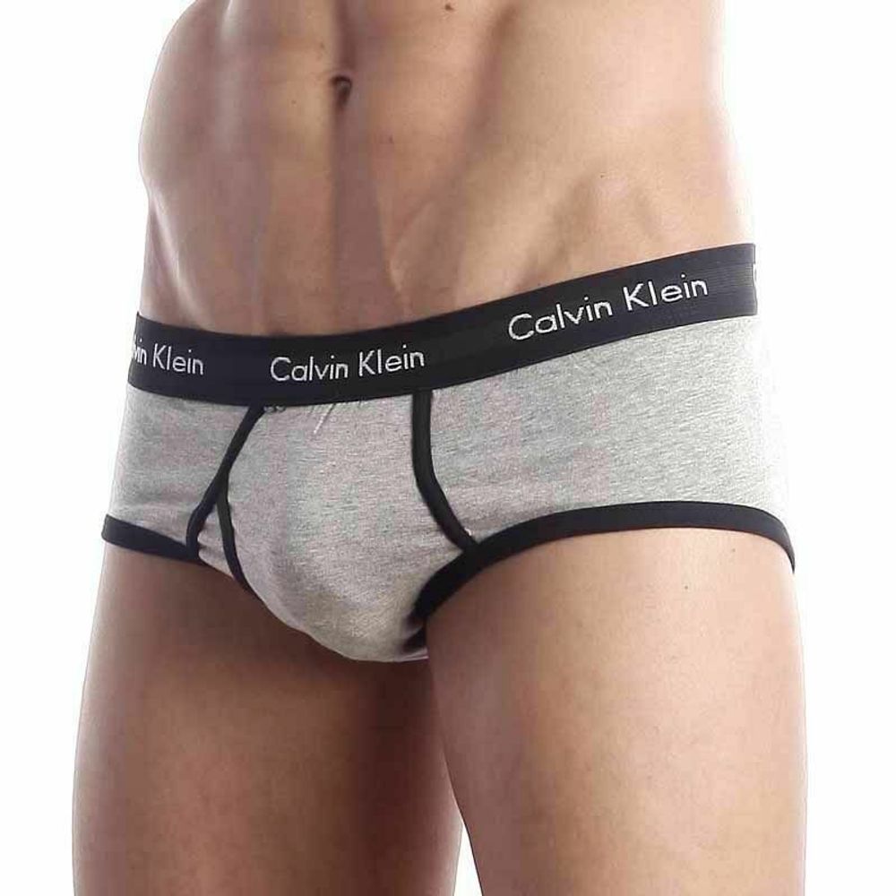 Мужские трусы брифы Calvin Klein 365 Grey Black Brief