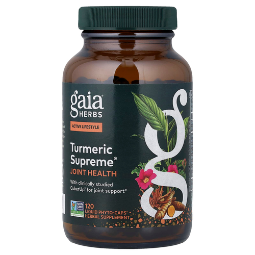 Gaia Herbs, Turmeric Supreme®, добавка для здоровья суставов, 120 Liquid Phyto-Caps®