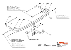 Фаркоп IMIOLA R.029 Renault Grand Scenic 2004-2009, Renault Scenic 2003-2009(паспорт и сертификат в комплекте)(без электрики)