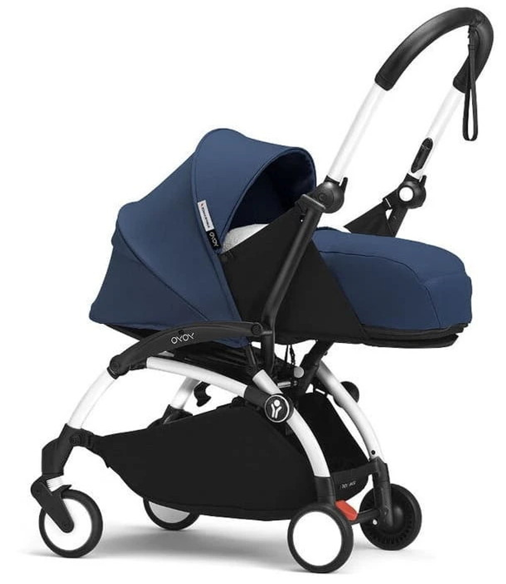 Коляска для новорожденных Stokke YOYO3 Newborn Pack 0+ рама белая White Air France Blue