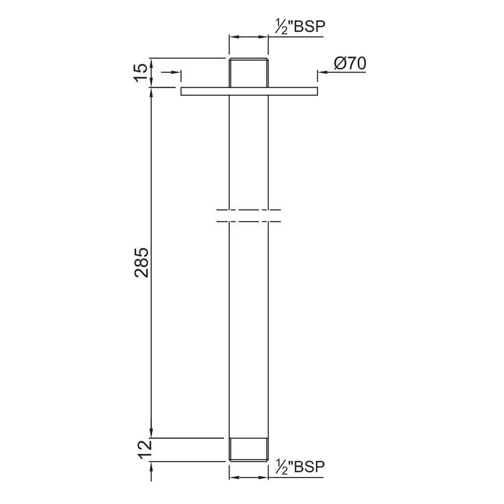 Jaquar, кронштейн для верх. душа, 285 мм, Хром SHA-CHR-475L280