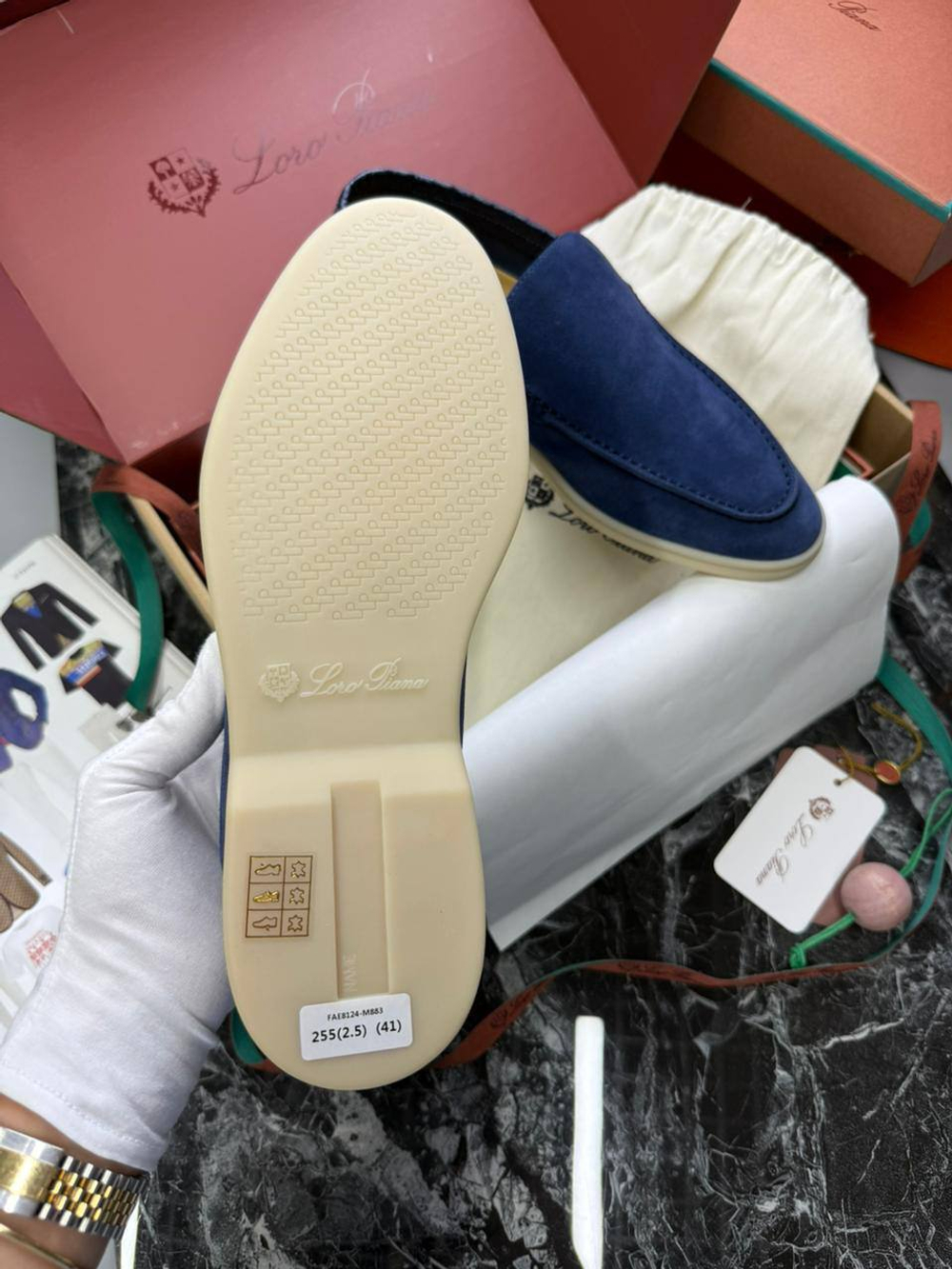 Лоферы Loro Piana вставка из кожи крокодила