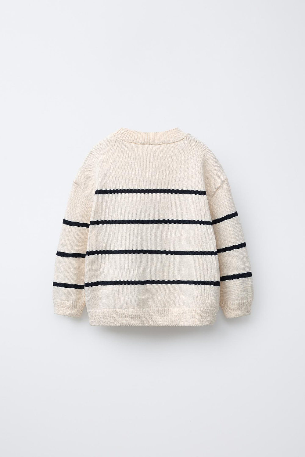 ZARA СВИТЕР В ПОЛОСКУ, ЭКРЮ/ТЕМНО-СИНИЙ