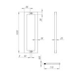 Ручка-скоба PULL.PH38/1500.26 INOX 304 (PH-26-38/1500-INOX) BLACK