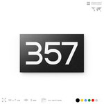 Номер на дверь 357, табличка на дверь для офиса, квартиры, кабинета, аудитории, склада, черная 120х70 мм, Айдентика Технолоджи
