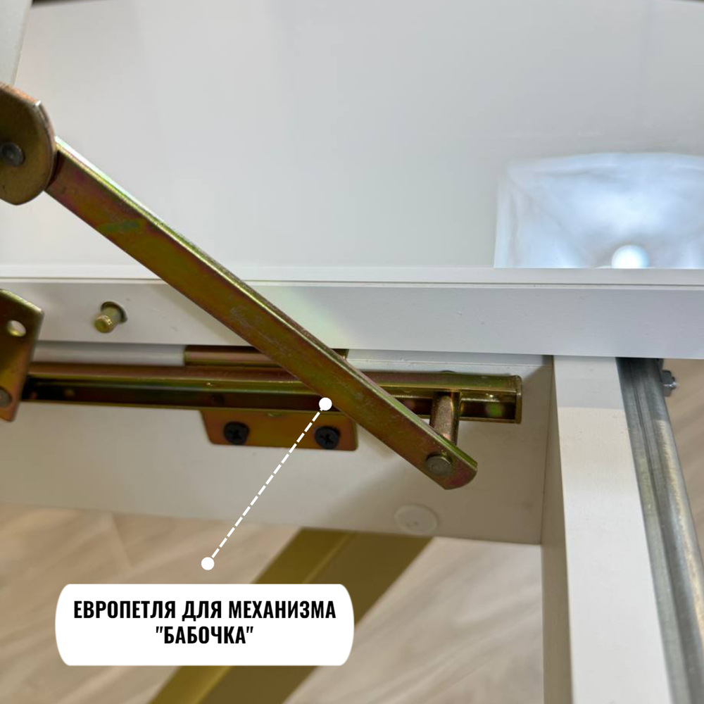 Стол круглый стеклянный "Белый глянец"