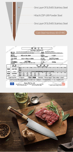 Кухонный нож Xinzuo X05Z Bunka нож 8,3 дюймов клинок ZDP189 рукоять железное дерево и кость, длина лезвия 21 см