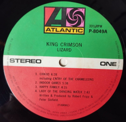 Винтажная виниловая пластинка LP King Crimson Lizard (Japan 1972) (No Obi) Cirkus