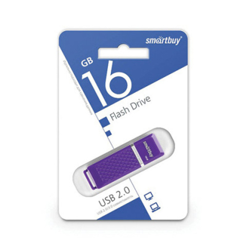 Память "Quartz"  16GB, USB 2.0 Flash Drive, фиолетовый, Smart Buy