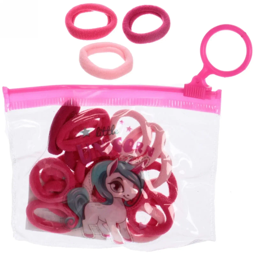 Резинки детские для волос 18шт (+-2 шт)»Bright style - Единорожек», микс 4 цвета, 9,5*8см