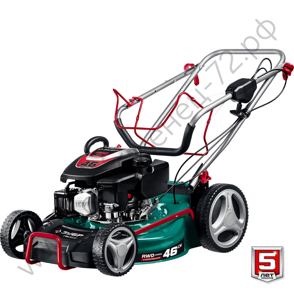 ЗУБР 460 мм, 4.5 л.с., бензиновая самоходная газонокосилка (ГБС-460)