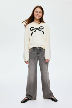 H&M Жаккардовый вязаный свитер, белый