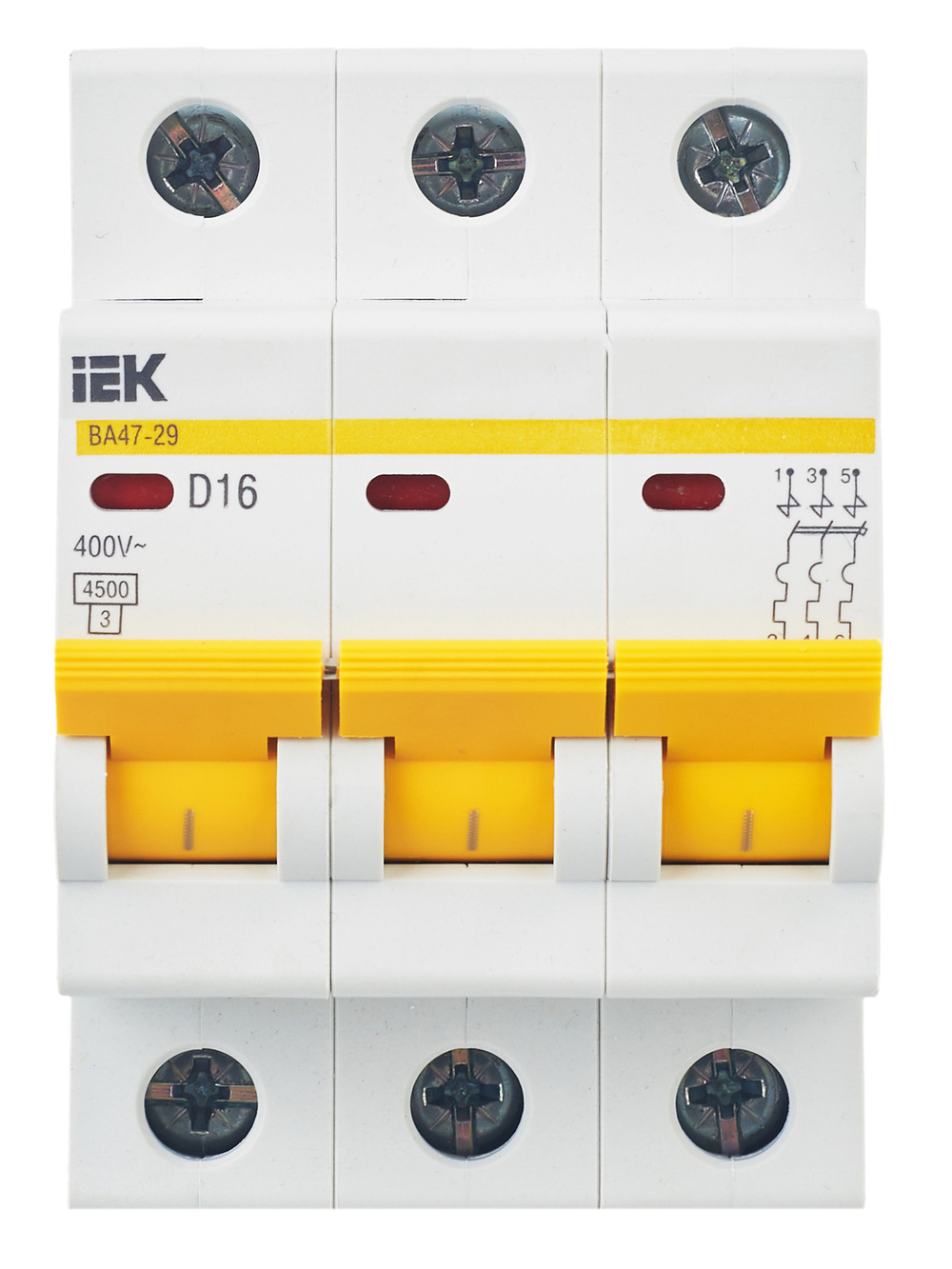 KARAT Автоматический выключатель ВА47-29 3P D 16А 4,5кА IEK