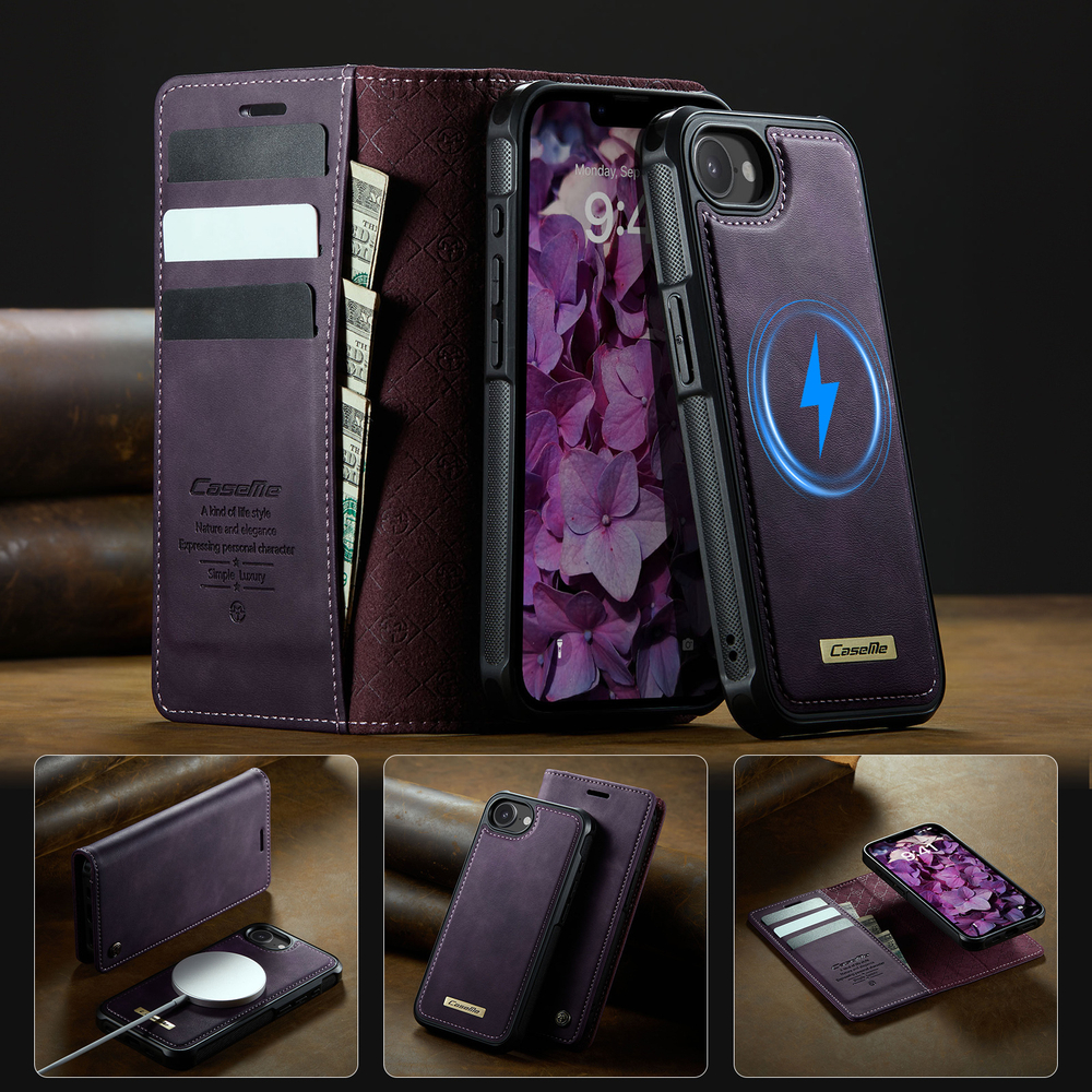 Чехол-кошелек CaseMe 2 in 1 MagSafe iPhone 16E