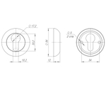 Накладка CYLINDER ET-1GP/SG-5 золото/матовое золото 2шт.