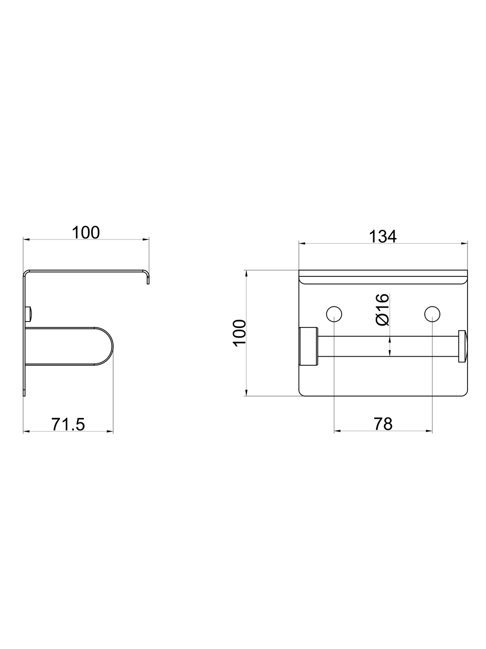 Держатель для туалетной бумаги STWORKI Хельсинки S33345GM настенный, матовое золото, с полкой