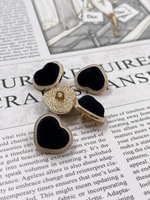 Пуговицы Сердечки бархатные черные