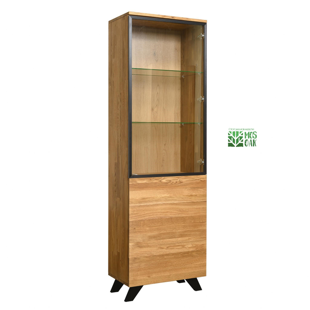 Шкаф витрина из массива дуба Монтерей