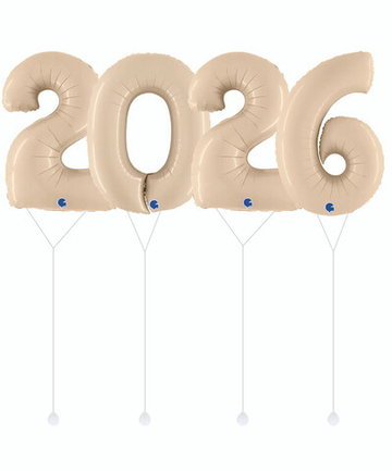 Набор цифр "2026 в нежно-бежевом цвете" 102 см 4 шт