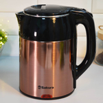 Чайник электрический 1,8л Sakura SA-2168MGL, дисковый, черный/коричневый металлик