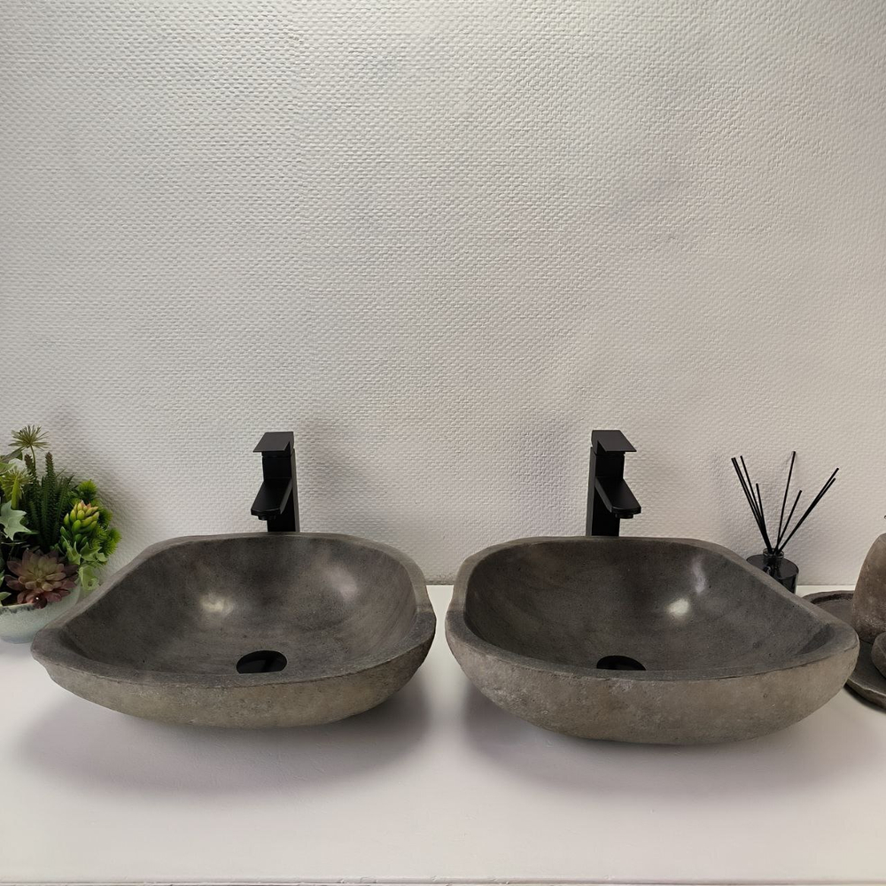 Раковина из речного камня ПАРА! RS-63826 48*38*15 2шт 0126