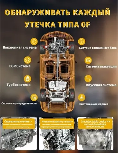 Детектор утечек дыма автомобильный, Локатор утечек масла EVAP, Жёлтый