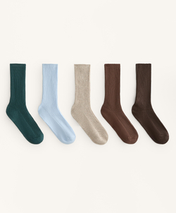 OYSHO Пять пар классических носков с хлопком, ультрамариновый