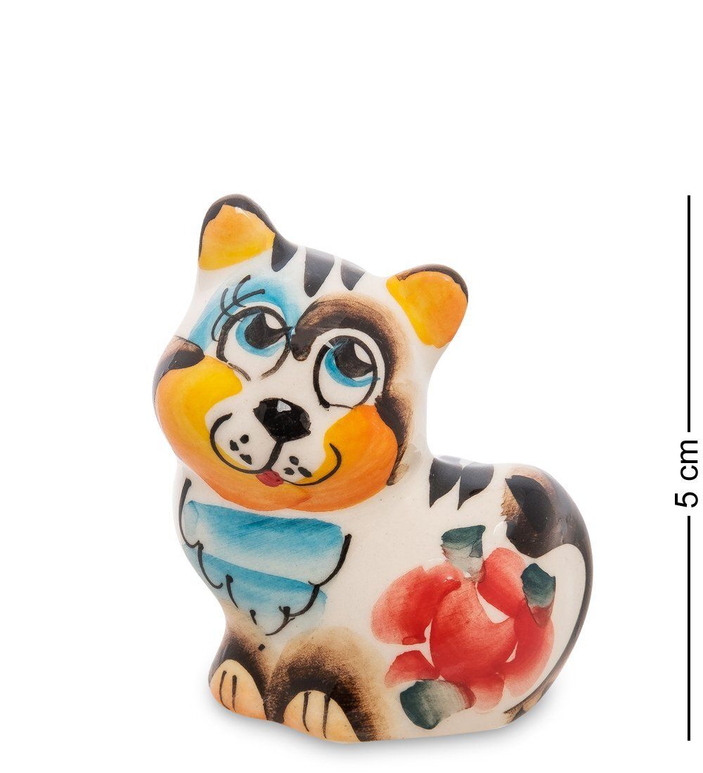 ГЛ- 147 Фигурка «Кот без хвоста» цв. (Гжельский фарфор)