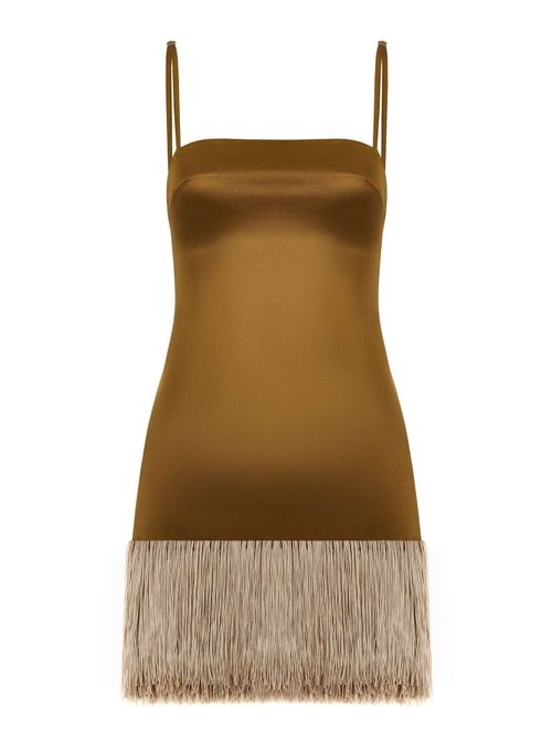 Платье мини с бахромой
