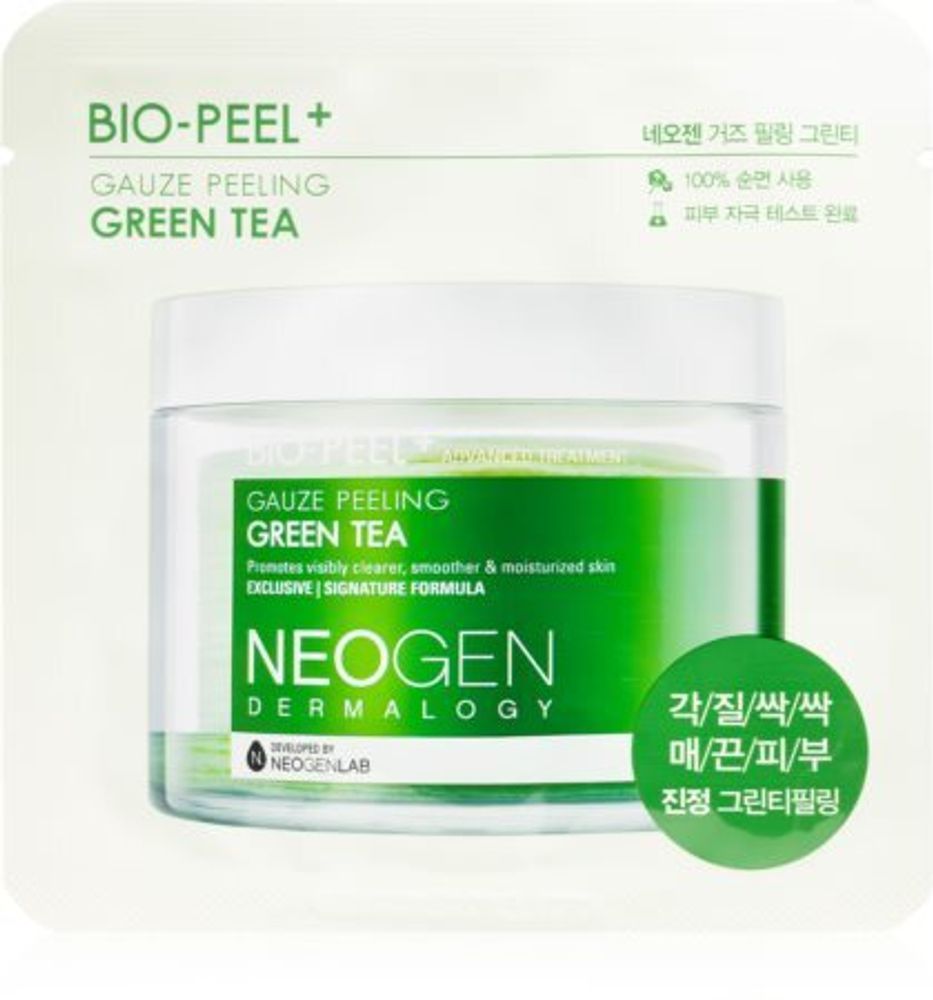 Error отшелушивающие подушечки для лица для осветления и увлажнения Bio-Peel+ Gauze Peeling Green Tea