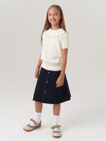 Джемпер в школу для девочки AT977 молочный-золото