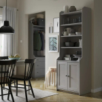 Открытый шкаф - HAUGA IKEA/ХАУГА ИКЕА, 46х70х199 см, серый