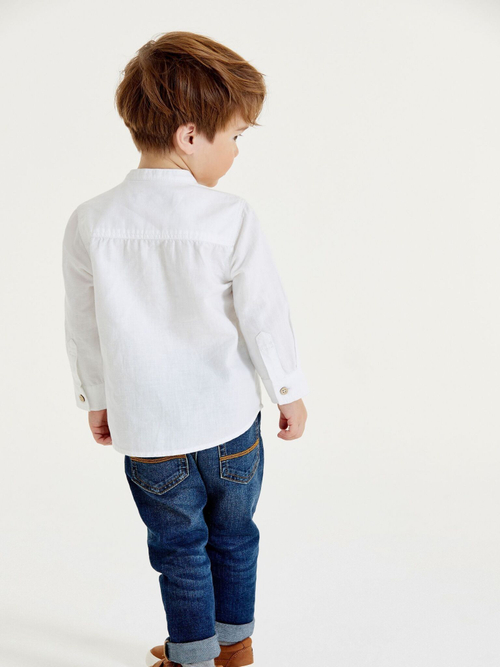 Рубашка льняная для мальчика Next U80-068, Белый