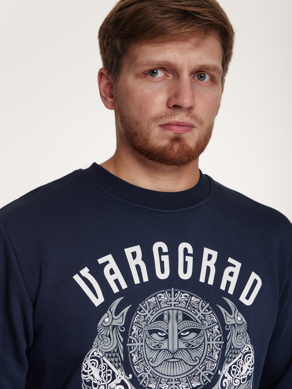 Свитшот Варгградъ мужской тёмный индиго "Вранакрик" без начёса