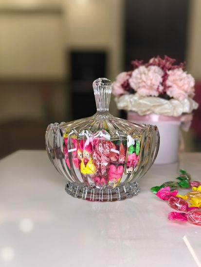 Сахарница из стекла с крышкой