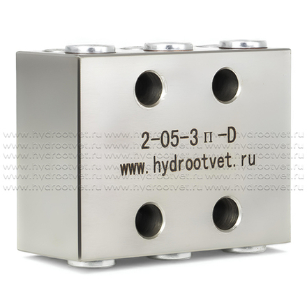 2-05-3П-D (5ccm/str) - Питатель модульного исполнения для двухлинейных смазочных систем с рабочим давлением 200 бар, количество выходов 3, максимальная доза на выход 5 мл/цикл, без индикатора
