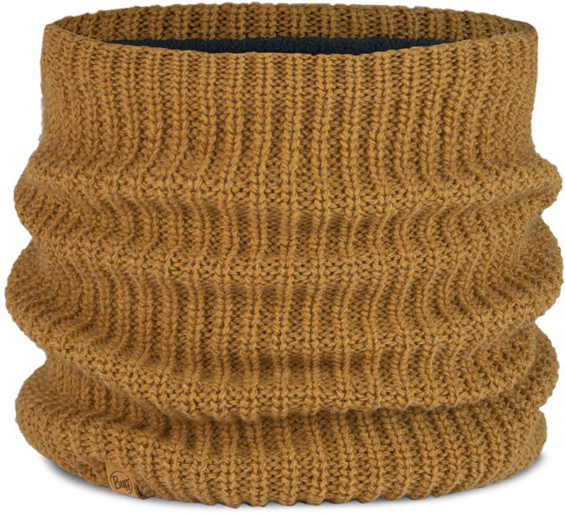 Вязаный шарф-труба с флисом Buff Knitted & Fleece Neckwarmer Jarn Ocher Фото 1