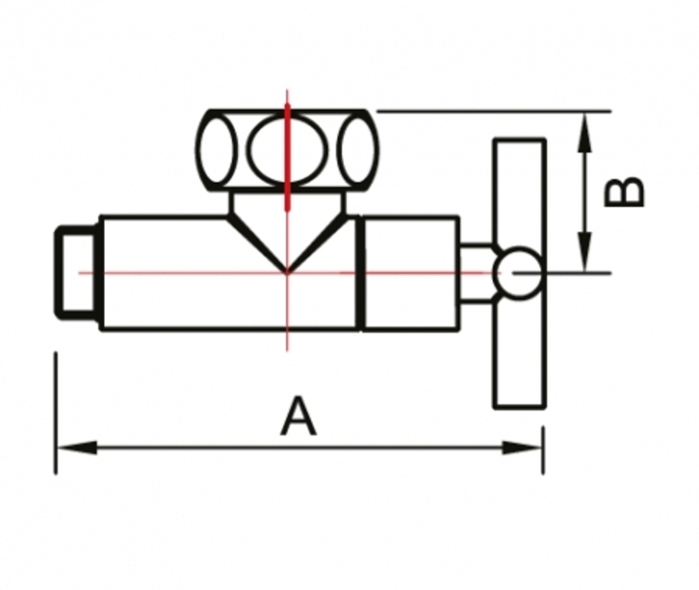 ВЕНТИЛЬ ЗАПОРНЫЙ УГЛОВОЙ КРЕСТ  1" x 1/2"  г/ш SMT8741SCH0410/2C, пар