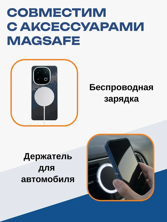 Карбоновый чехол для IQOO 13 с MagSafe Галактика (Galaxy)