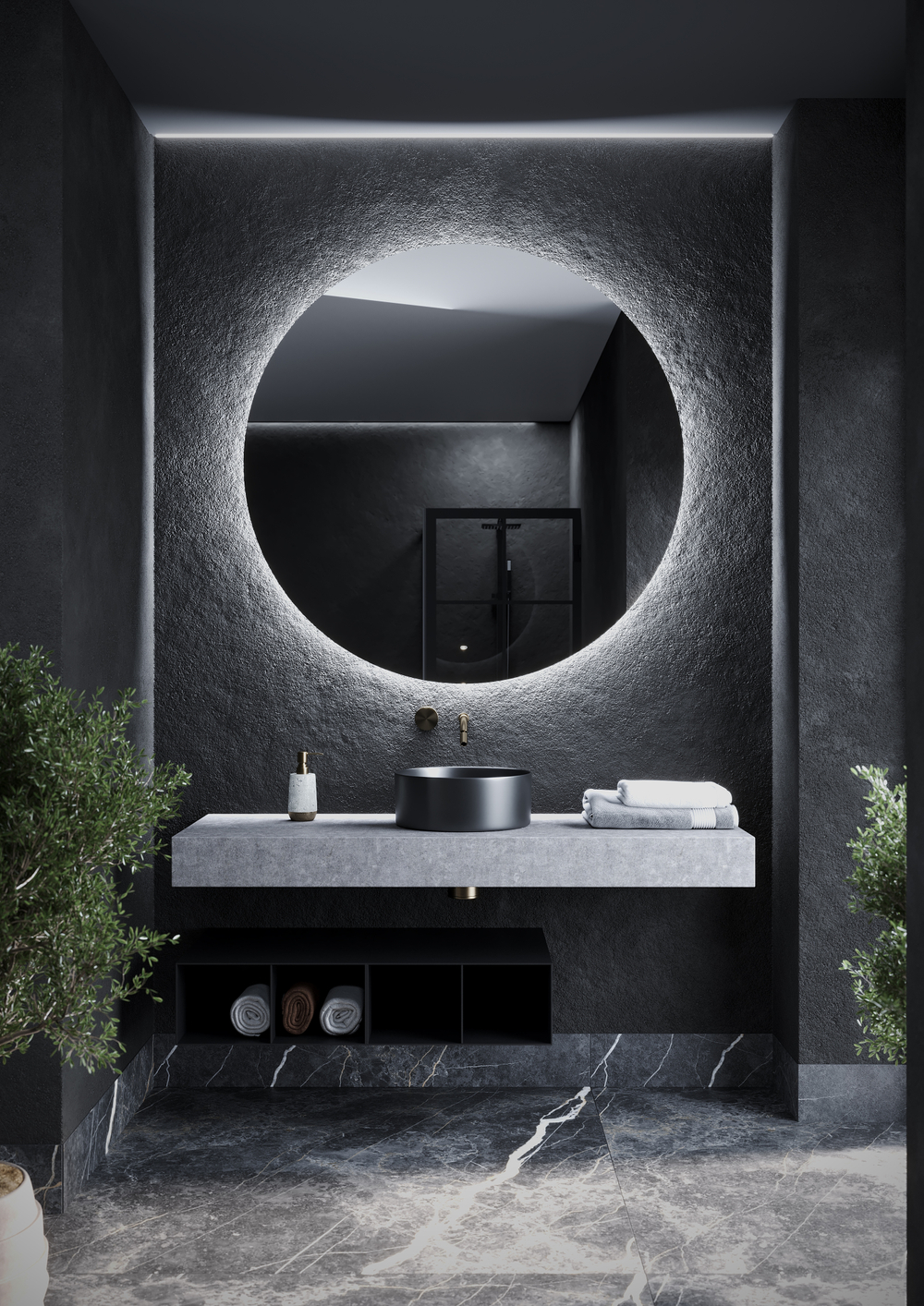 Зеркало для ванной комнаты SANCOS Sfera D1200 c фоновой подсветкой, арт. SF1200