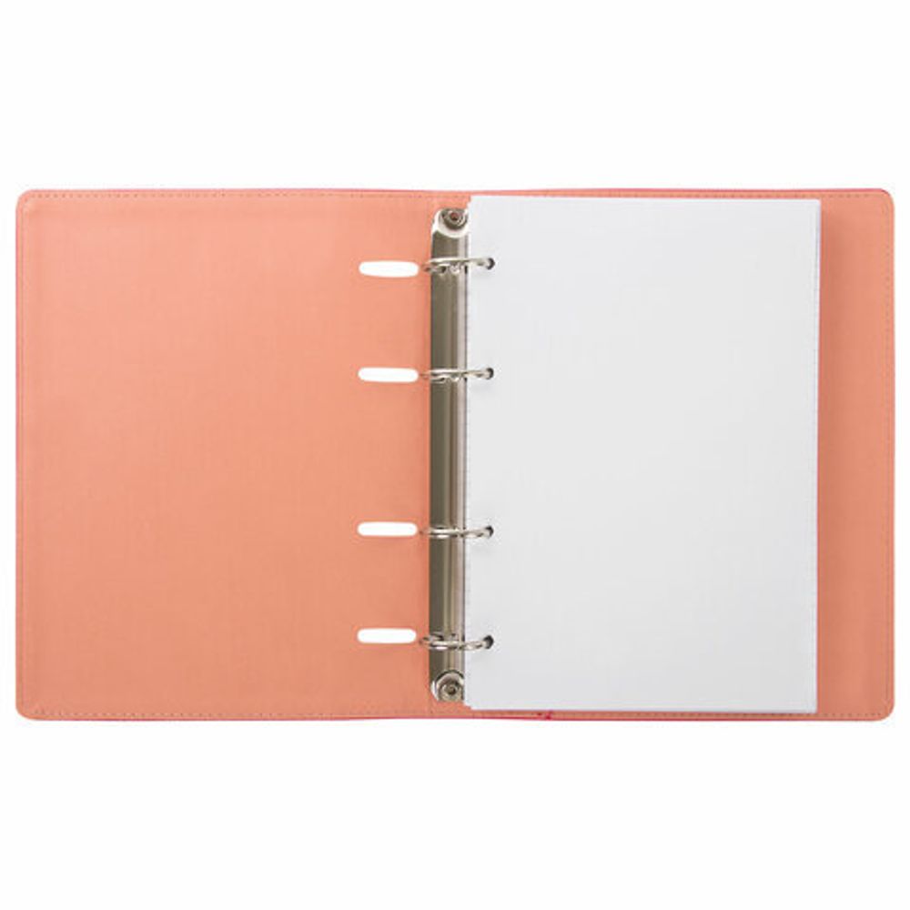 Тетрадь на кольцах А5 (180х220 мм), 120 л., под фактурную кожу, BRAUBERG "Joy", розовый/светло-розовый, 129990