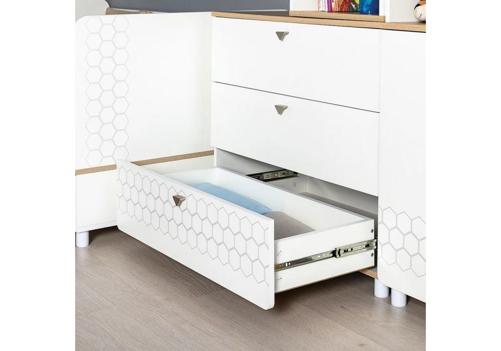 Комплект детской мебели Эльга белый шагрень / дуб белый комплектация 2