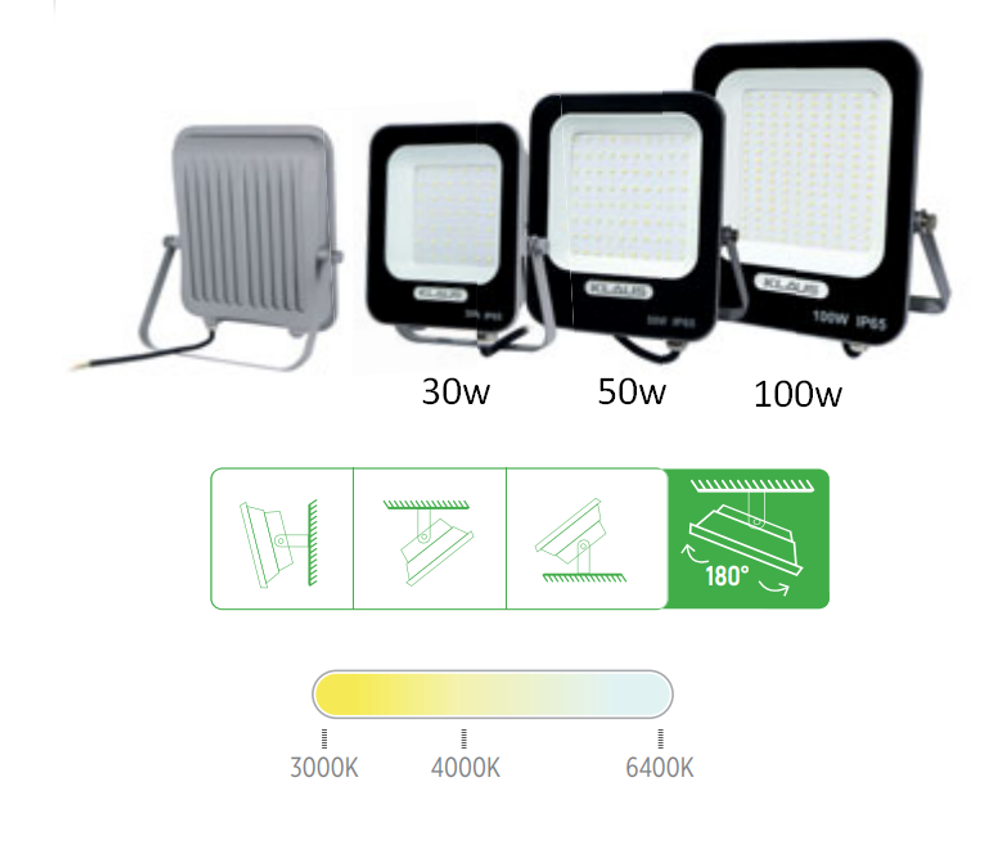 ПРОЖЕКТОР KLAUS LED 100W 10000LM AC100-265V KE09885