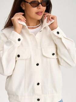 Джинсовая куртка женская белая