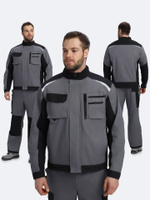 Куртка Милан NEW CH МВО (тк.Смесовая,270), т.серый/черный